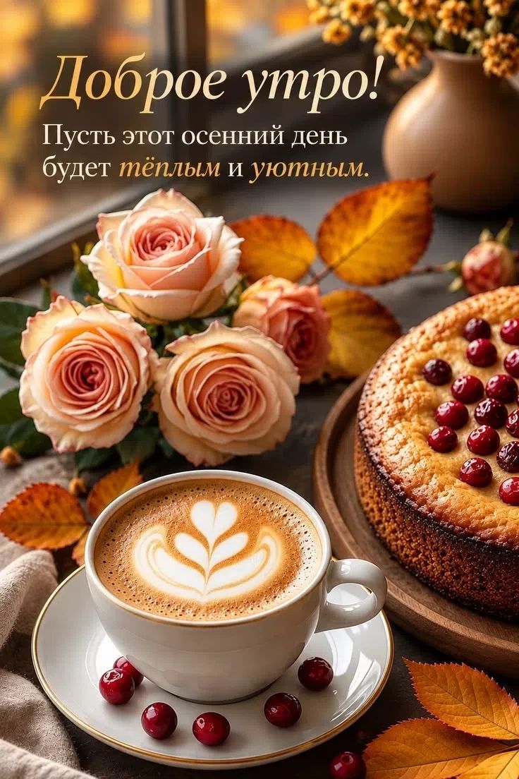 Доброе утро! Пусть этот осенний день будет тёплым и уютным.