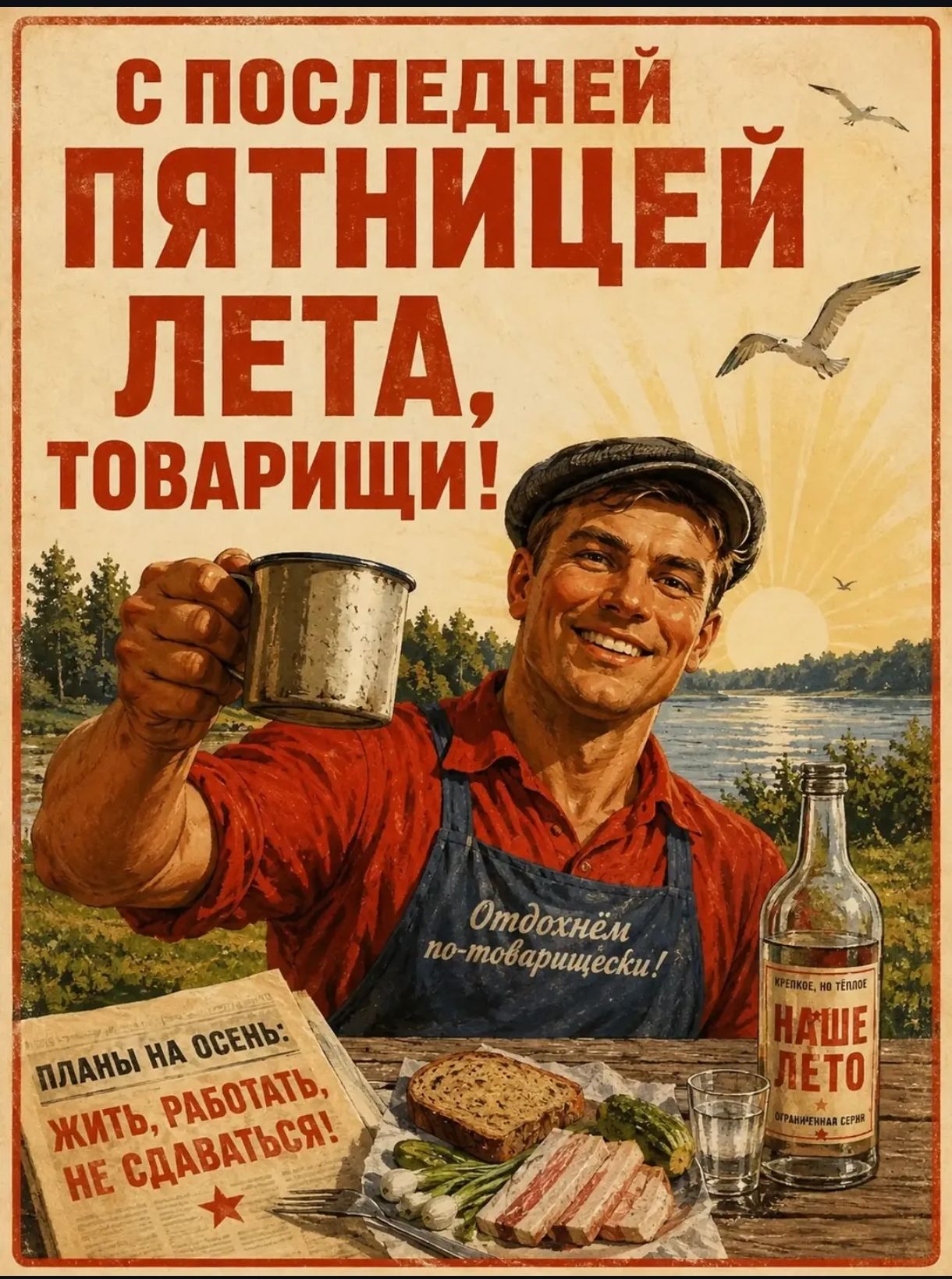 С последней пятницей лета, товарищи! Отдохнём по-товарщески! Планы на осень: жить, работать, не сдаваться!