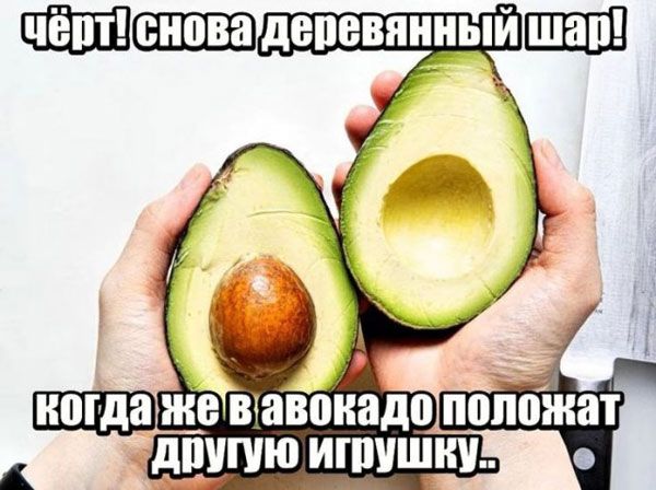 чёрт! снова деревянный шар! когда же в авокадо положат другую игрушку..