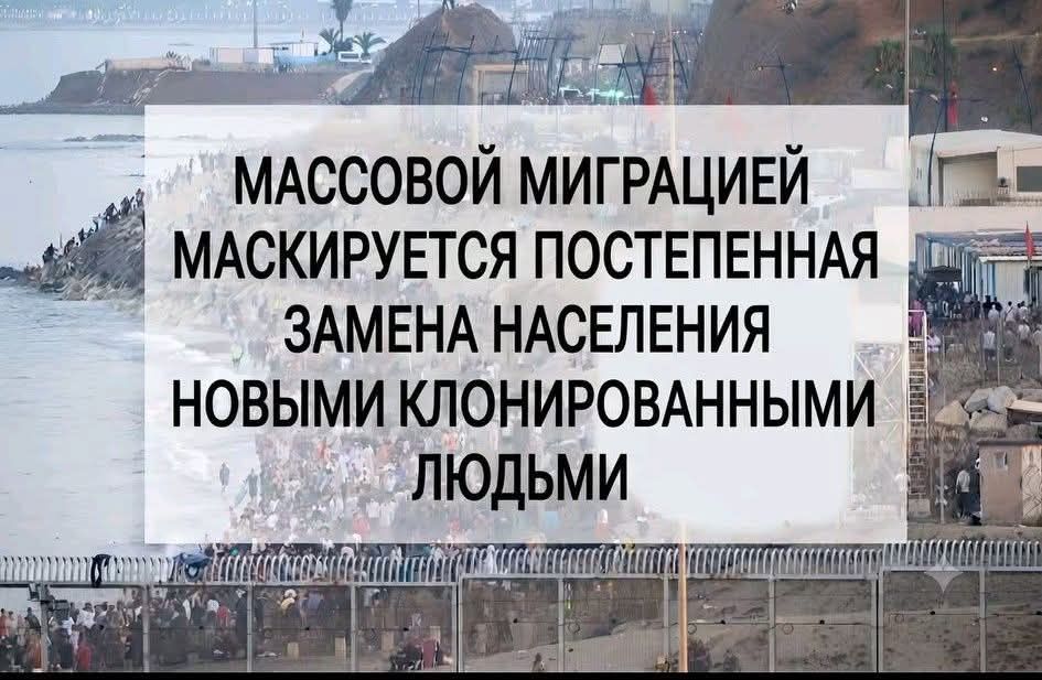 МАССОВОЙ МИГРАЦИЕЙ МАСКИРУЕТСЯ ПОСТЕПЕННАЯ ЗАМЕНА НАСЕЛЕНИЯ НОВЫМИ КЛОНИРОВАННЫМИ ЛЮДЬМИ