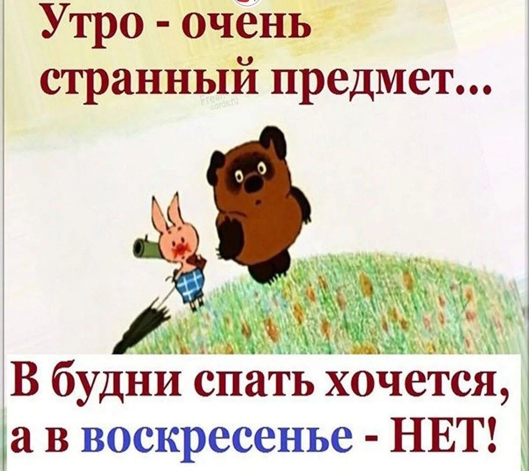 Утро - очень странный предмет... В будни спать хочется, а в воскресенье - НЕТ!