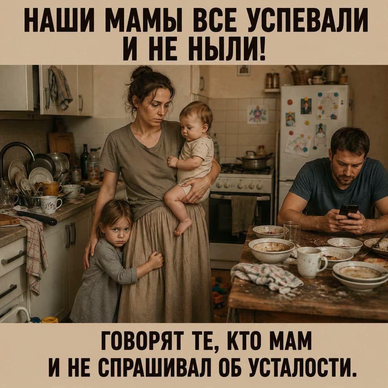 НАШИ МАМЫ ВСЕ УСПЕВАЛИ И НЕ НЫЛИ! ГОВОРЯТ ТЕ, КТО МАМ И НЕ СПРАШИВАЛ ОБ УСТАЛОСТИ.