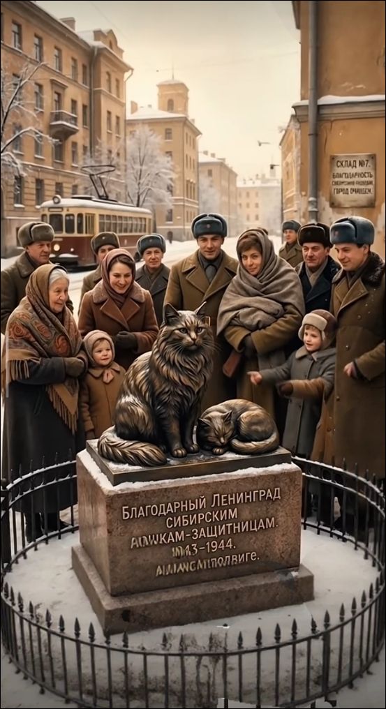 БЛАГОДАРНЫЙ ЛЕНИНГРАД СИБИРСКИМ КОШКАМ-ЗАЩИТНИЦАМ. 1943-1944. АЛЛИАНСПОЛВИГЕ. СКЛАД №7. БЛАГОДАРНОСТЬ СИБИРСКИМ КОШКАМ ГОРОД ОЧИЩЕН.