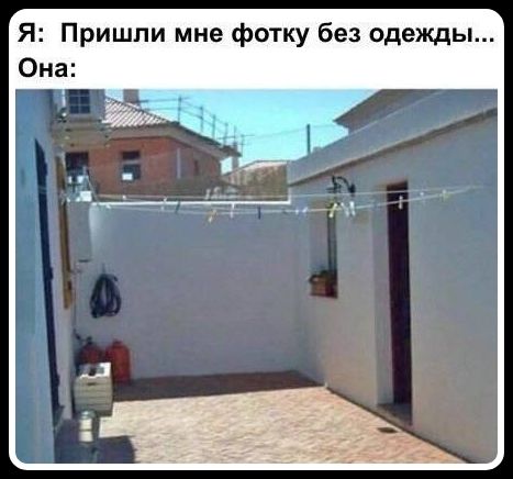 Я: Пришли мне фотку без одежды... Она: