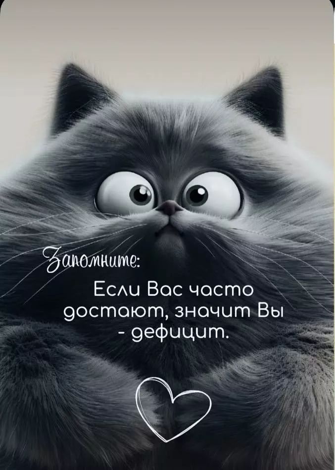 Запомните: Если Вас часто достают, значит Вы - дефицит.