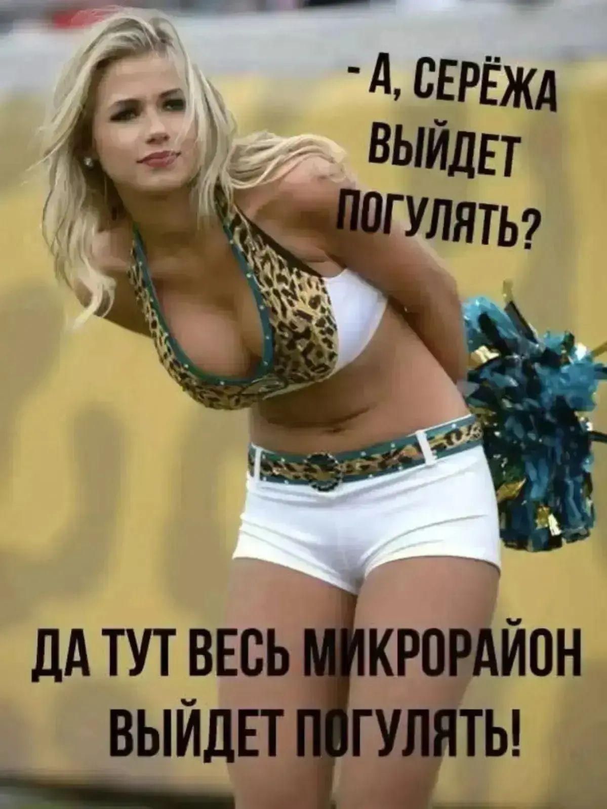 - А, СЕРЁЖА ВЫЙДЕТ ПОГУЛЯТЬ?
ДА ТУТ ВЕСЬ МИКРОРАЙОН ВЫЙДЕТ ПОГУЛЯТЬ!