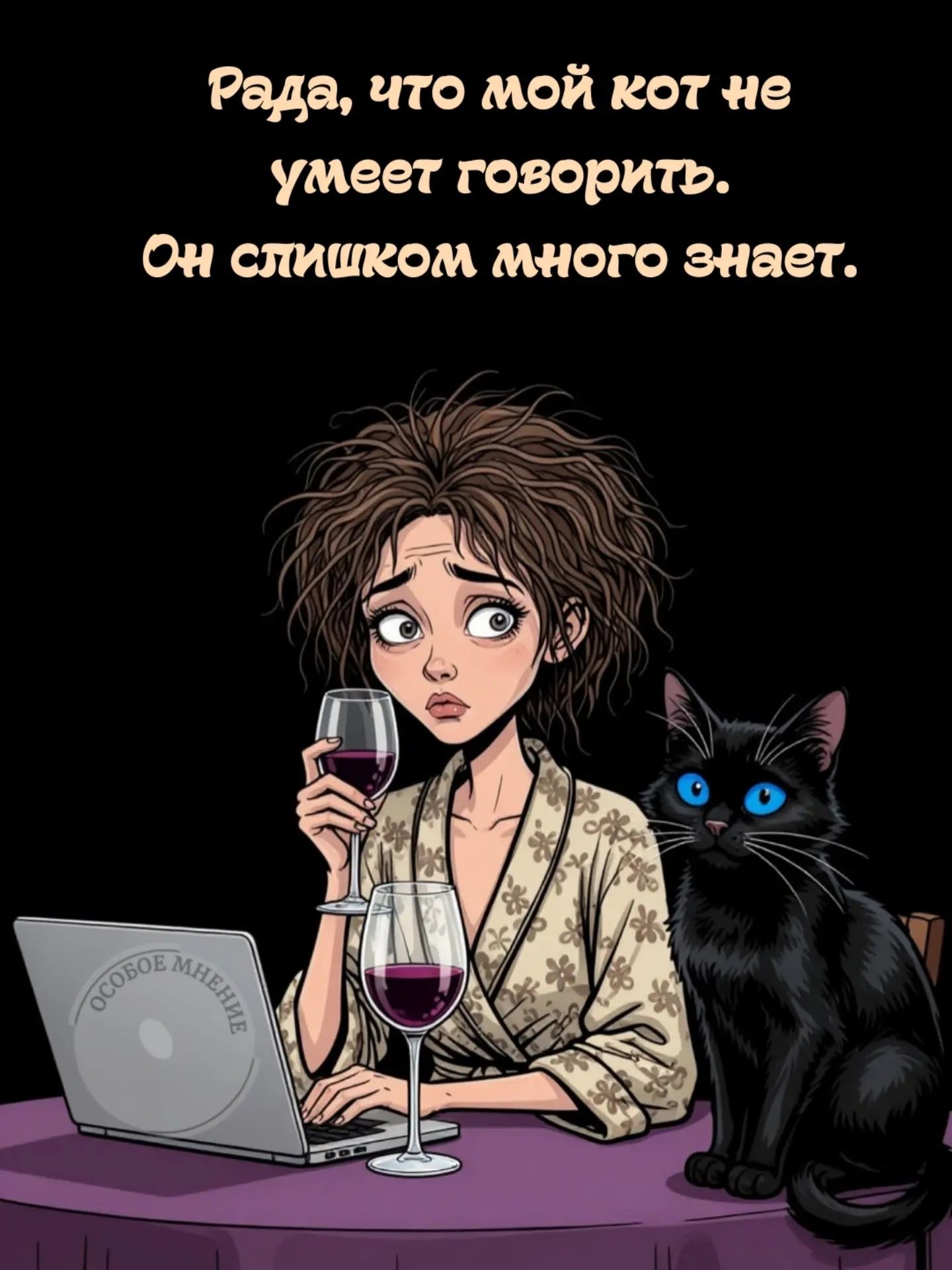 Рада, что мой кот не умеет говорить. Он слишком много знает.