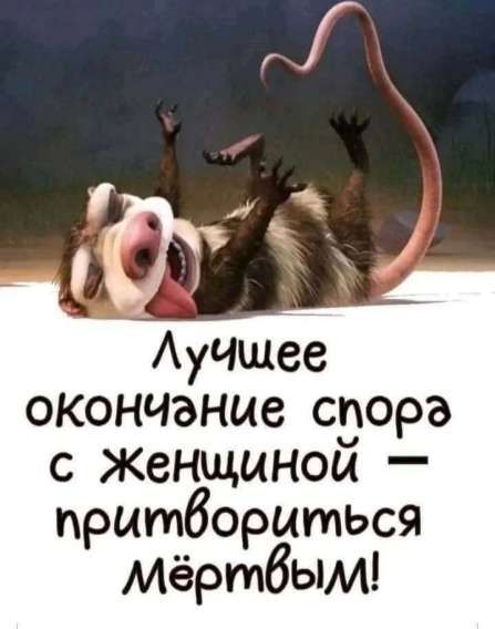 Лучшее окончание спора с женщиной — притвориться мёртвым!