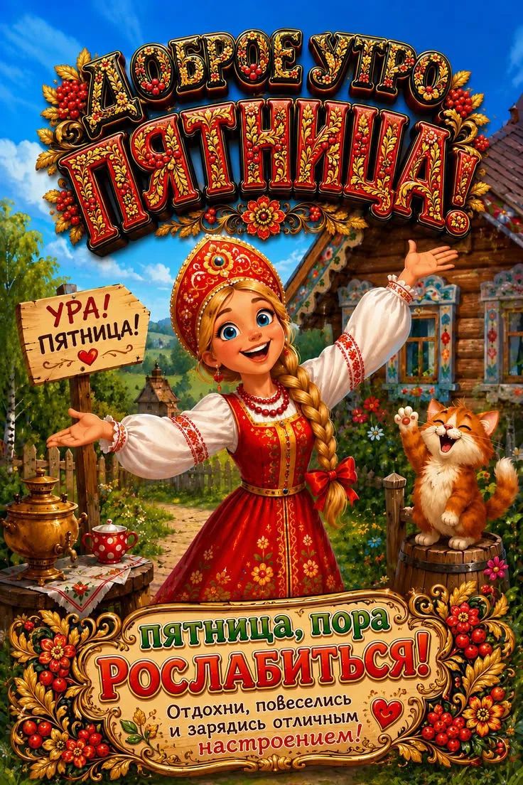 ДОБРОЕ УТРО ПЯТНИЦА! УРА! ПЯТНИЦА! пятница, пора РАССЛАБИТЬСЯ! Отдохни, повеселись и зарядись отличным настроением!