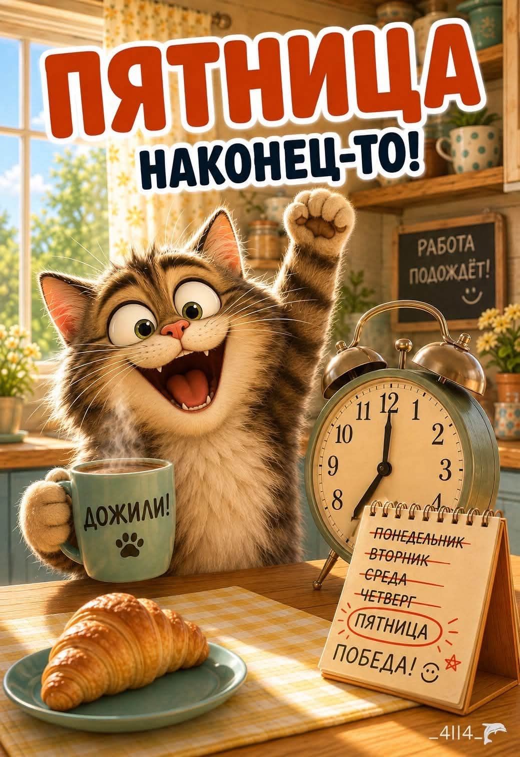 ПЯТНИЦА НАКОНЕЦ-ТО! ДОЖИЛИ! РАБОТА ПОДОЖДЁТ! ПОНЕДЕЛЬНИК ВТОРНИК СРЕДА ЧЕТВЕРГ ПЯТНИЦА ПОБЕДА!