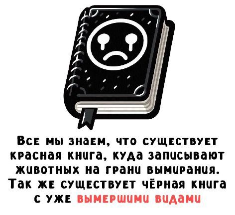 Все мы знаем, что существует красная книга, куда записывают животных на грани вымирания. Так же существует чёрная книга с уже вымершими видами