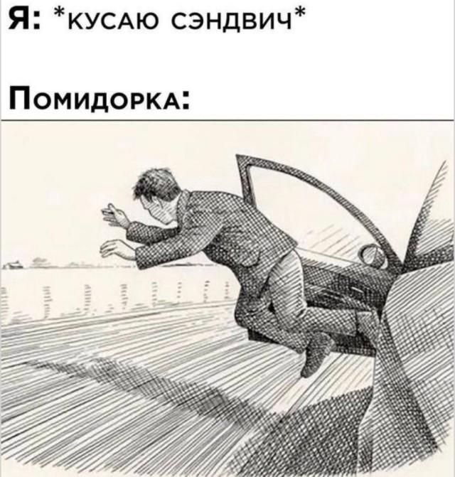 Я: *кусаю сэндвич* Помидорка: