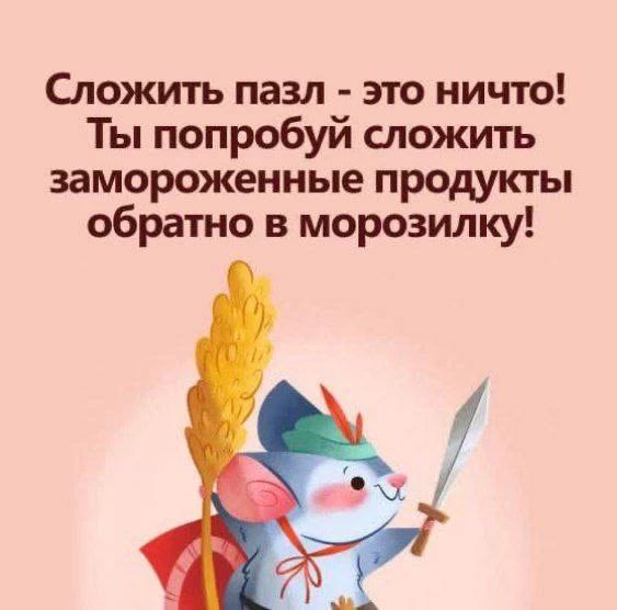 Сложить пазл - это ничто! Ты попробуй сложить замороженные продукты обратно в морозилку!