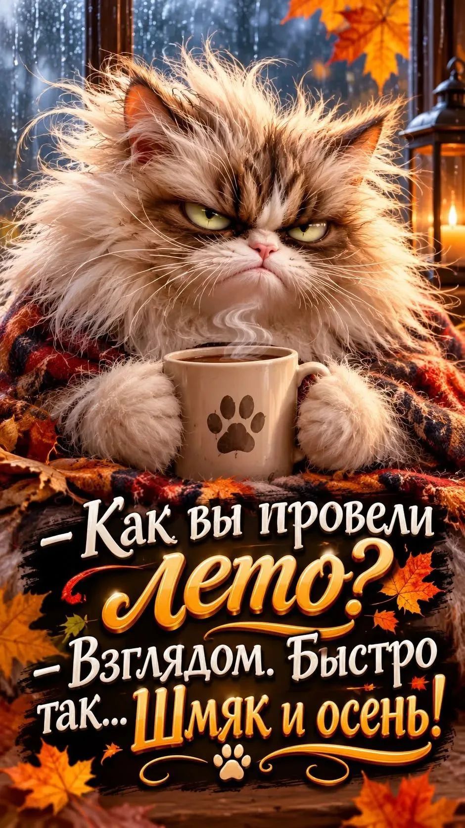 - Как вы провели лето? - Взглядом. Быстро так... Шмяк и осень!
