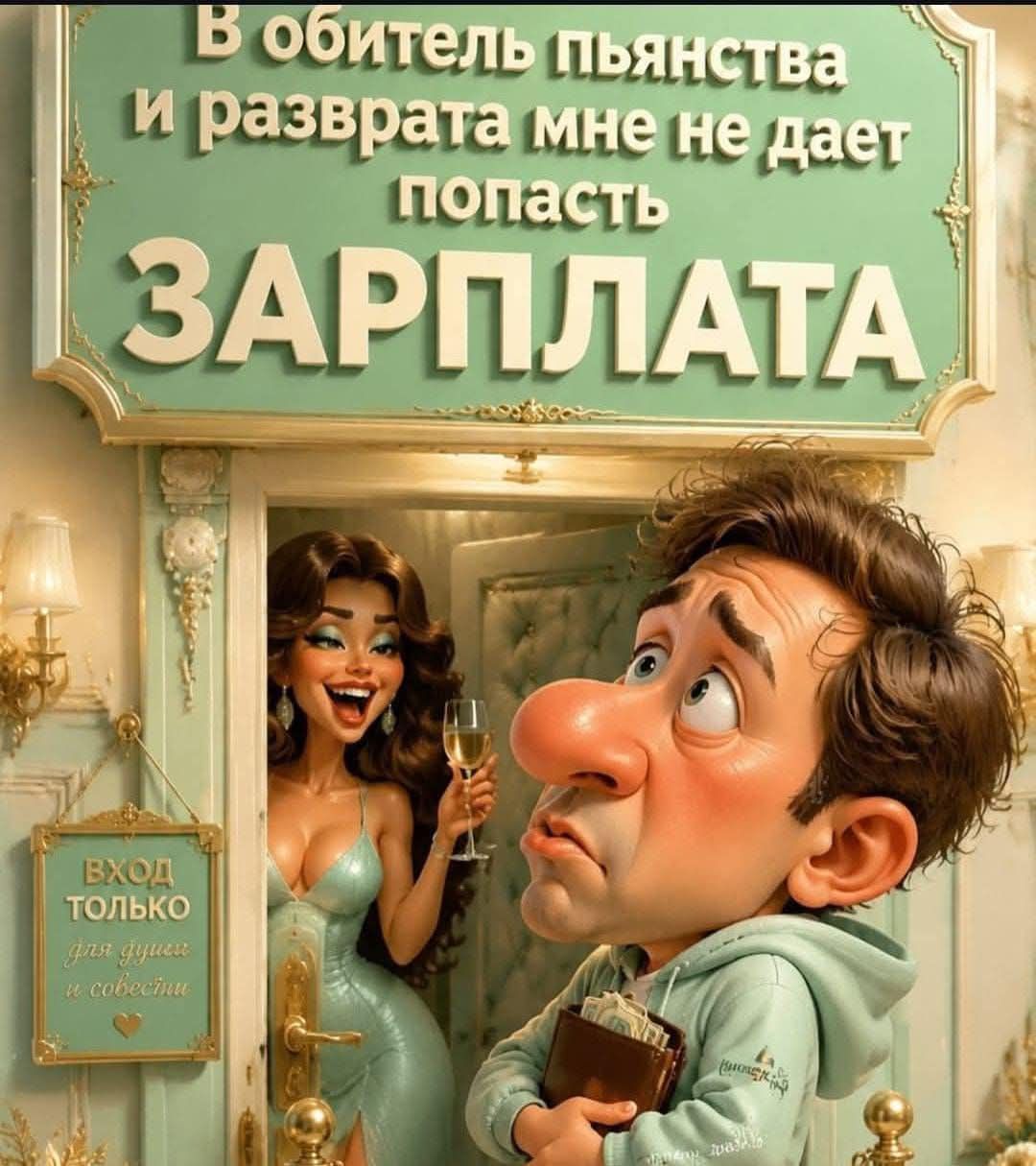 В обитель пьянства и разврата мне не дает попасть ЗАРПЛАТА Вход только для души и совести