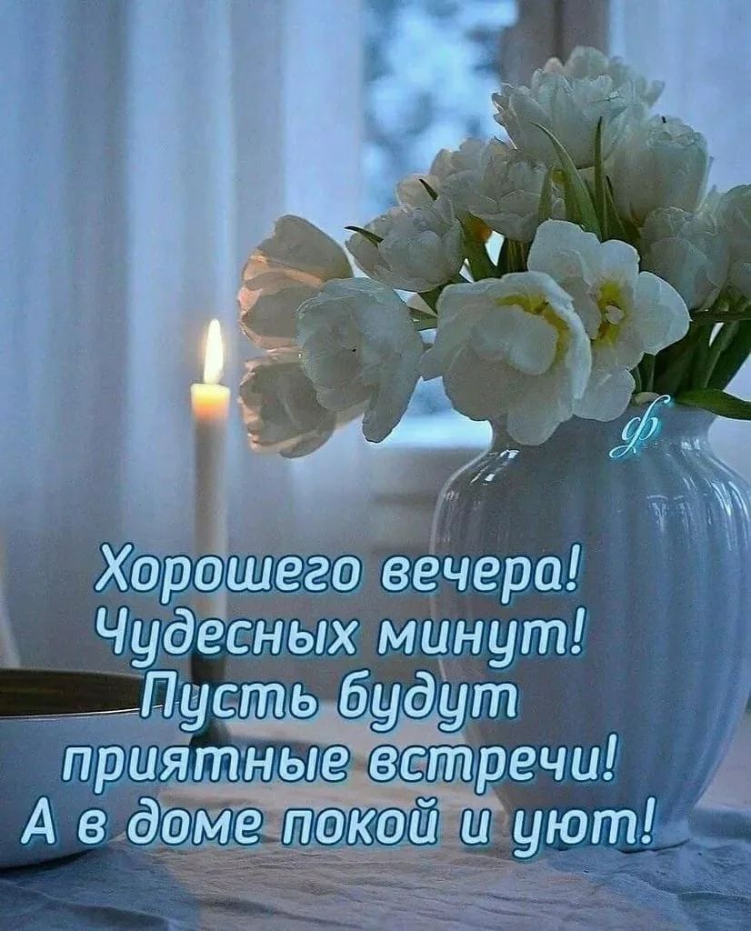 Хорошего вечера! Чудесных минут! Пусть будут приятные встречи! А в доме покой и уют!