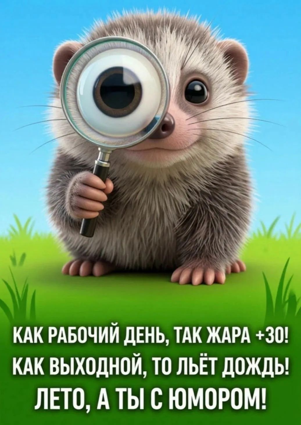 КАК РАБОЧИЙ ДЕНЬ, ТАК ЖАРА +30! КАК ВЫХОДНОЙ, ТО ЛЬЁТ ДОЖДЬ! ЛЕТО, А ТЫ С ЮМОРОМ!