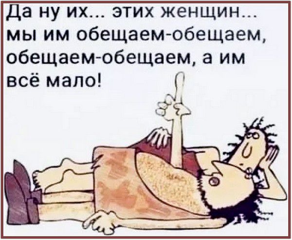 Да ну их... этих женщин... мы им обещаем-обещаем, обещаем-обещаем, а им всё мало!