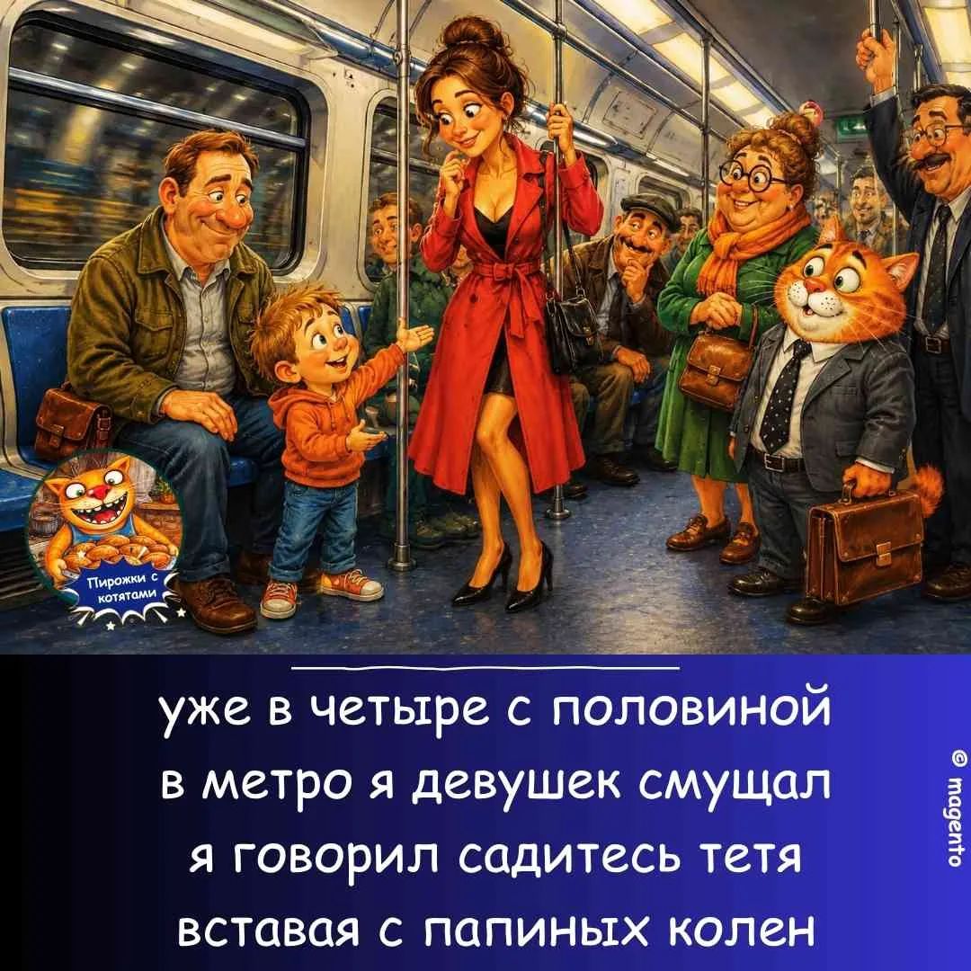 Пирожки с котятами. уже в четыре с половиной в метро я девушек смущал я говорил садитесь тетя вставая с папиных колен