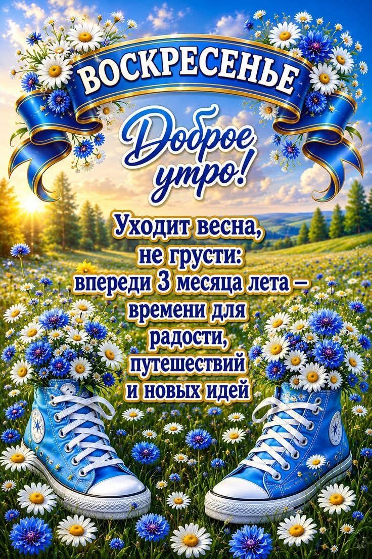 ВОСКРЕСЕНЬЕ Доброе утро! Уходит весна, не грусти: впереди 3 месяца лета – времени для радости, путешествий и новых идей