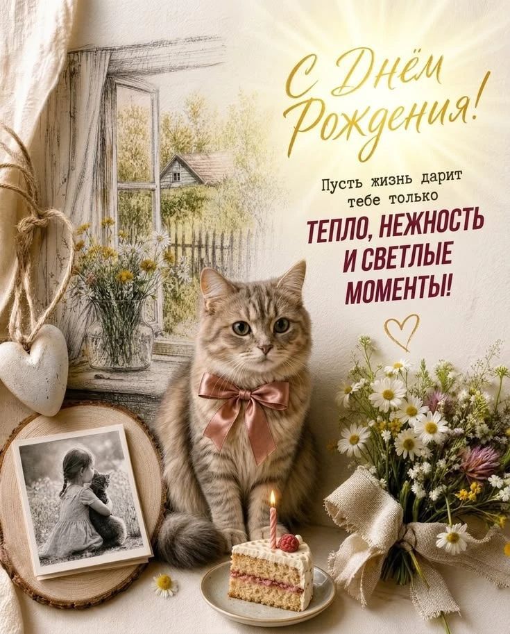 С Днём Рождения! Пусть жизнь дарит тебе только ТЕПЛО, НЕЖНОСТЬ И СВЕТЛЫЕ МОМЕНТЫ!