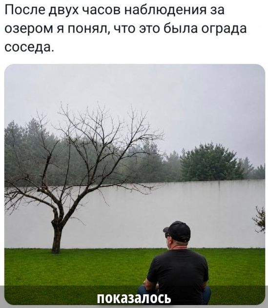 После двух часов наблюдения за озером я понял, что это была ограда соседа. показалось