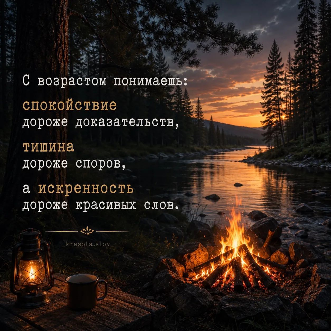 С возрастом понимаешь: спокойствие дороже доказательств, тишина дороже споров, а искренность дороже красивых слов.