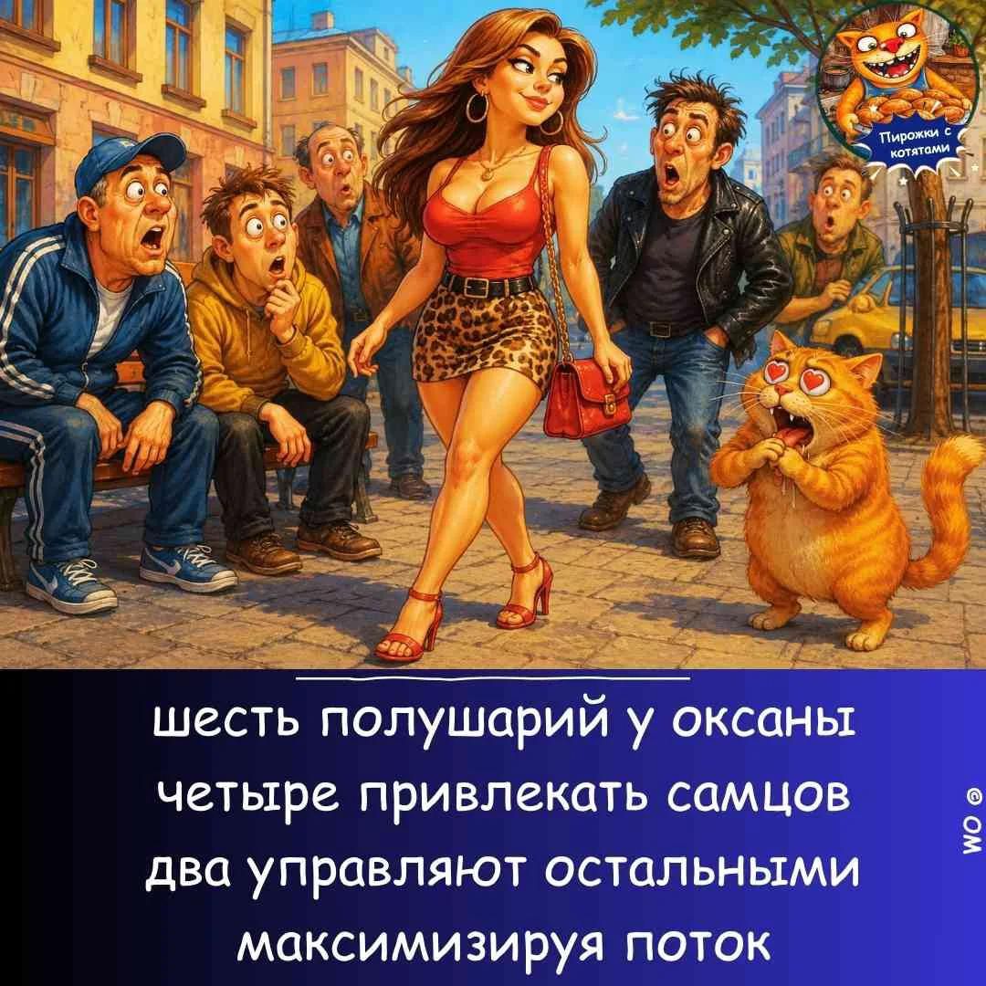 шесть полушарий у оксаны четыре привлекать самцов два управляют остальными максимизируя поток Пирожки с котятами