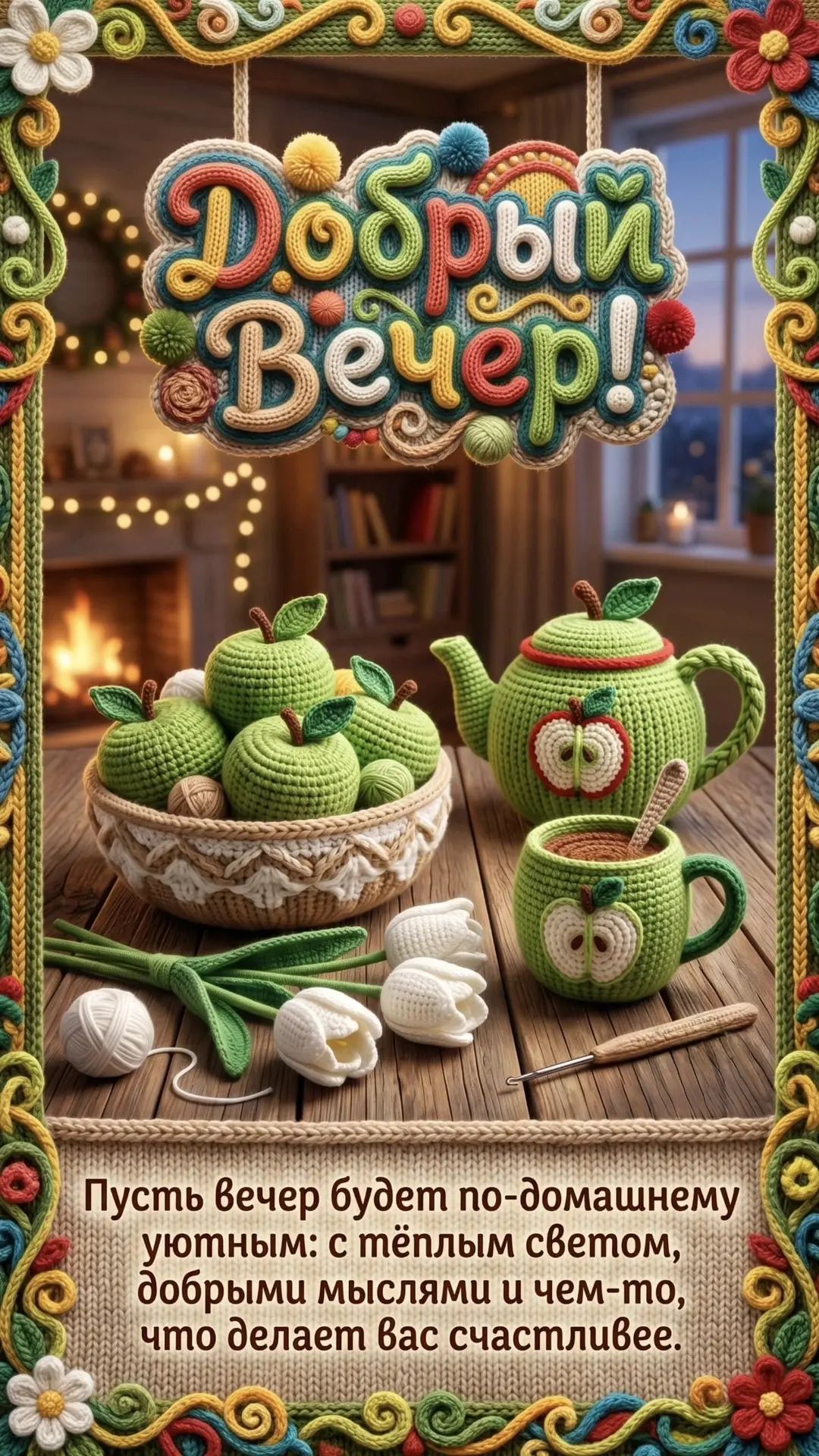 Добрый вечер! Пусть вечер будет по-домашнему уютным: с тёплым светом, добрыми мыслями и чем-то, что делает вас счастливее.