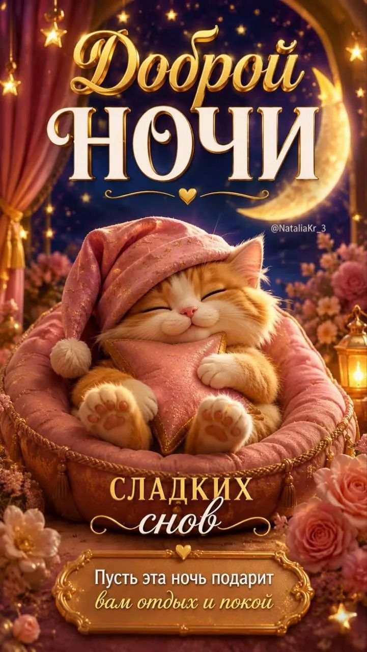 Доброй ночи! Сладких снов. Пусть эта ночь подарит вам отдых и покой
