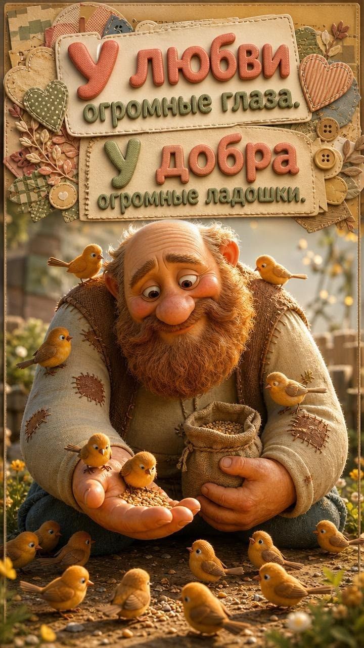У любви огромные глаза. У добра огромные ладошки.