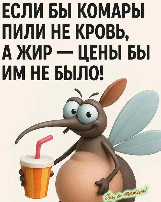 Если бы комары пили не кровь, а жир — цены бы им не было! Да, я такая!