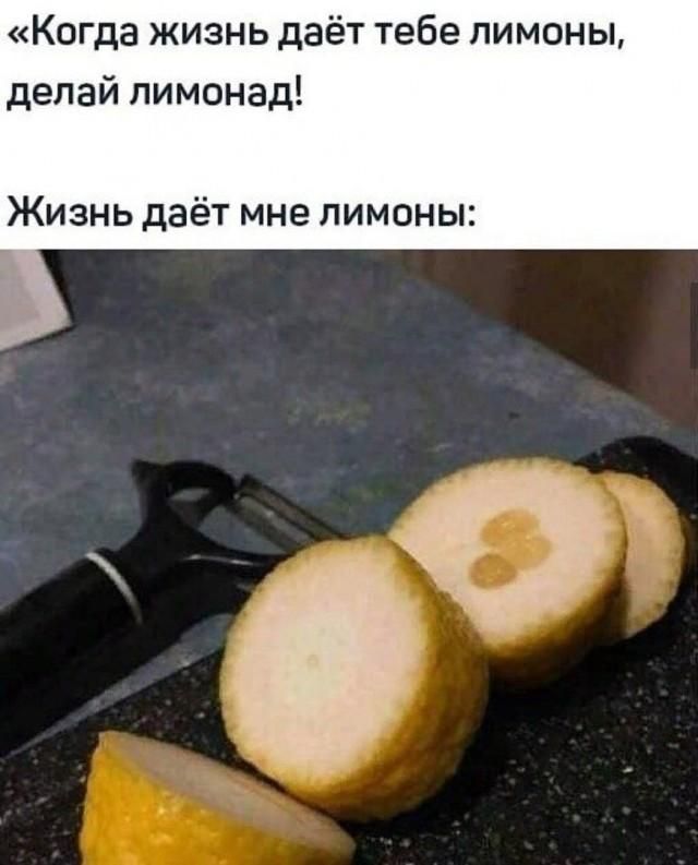 «Когда жизнь даёт тебе лимоны, делай лимонад! Жизнь даёт мне лимоны: