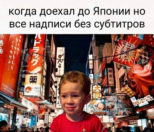 когда доехал до Японии но все надписи без субтитров