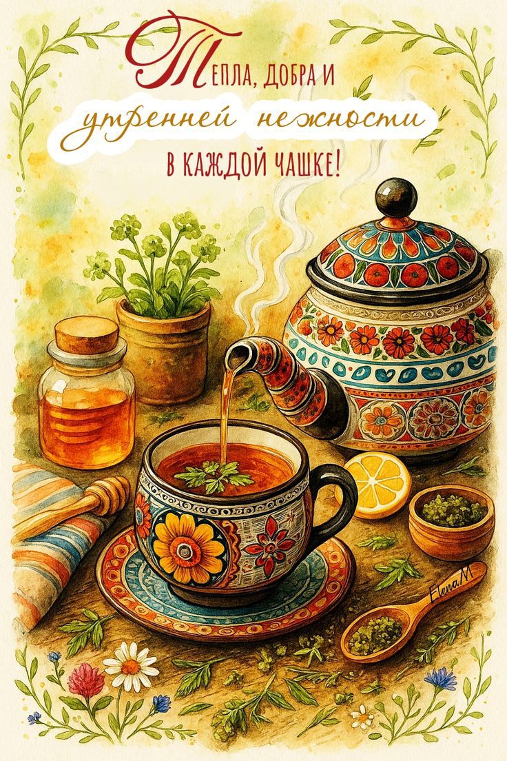 Тепла, добра и утренней нежности в каждой чашке!