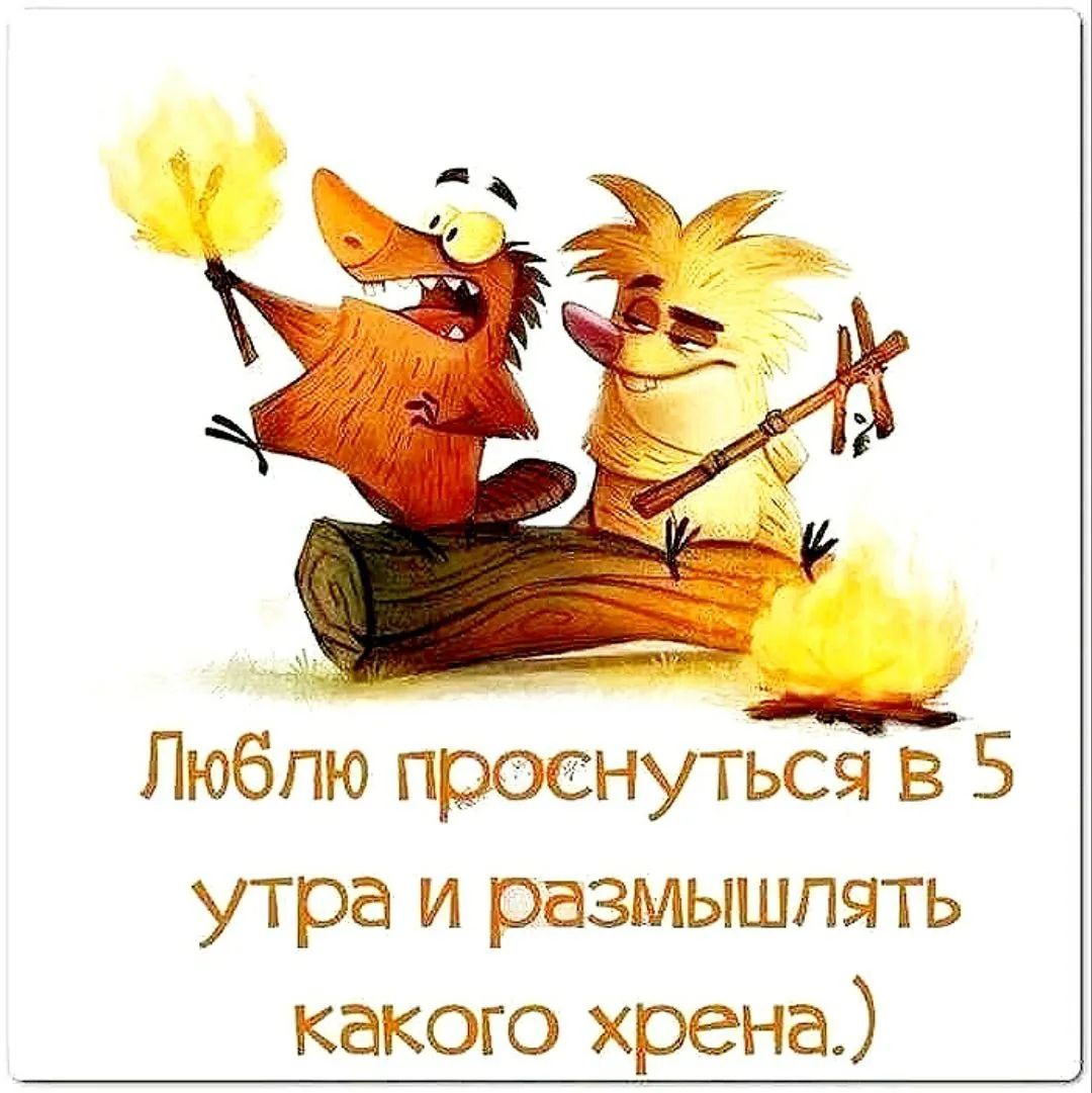 Люблю проснуться в 5 утра и размышлять какого хрена.)