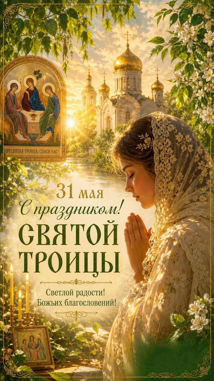 ПРЕСВЯТАЯ ТРОИЦА, СПАСИ НАС! 31 МАЯ С праздником! СВЯТОЙ ТРОИЦЫ Светлой радости! Божьих благословений!