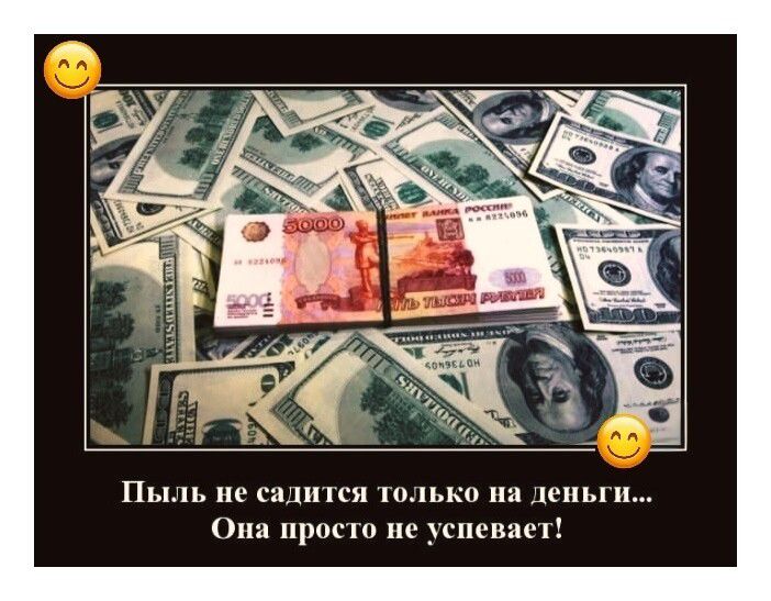 Пыль не садится только на деньги... Она просто не успевает!