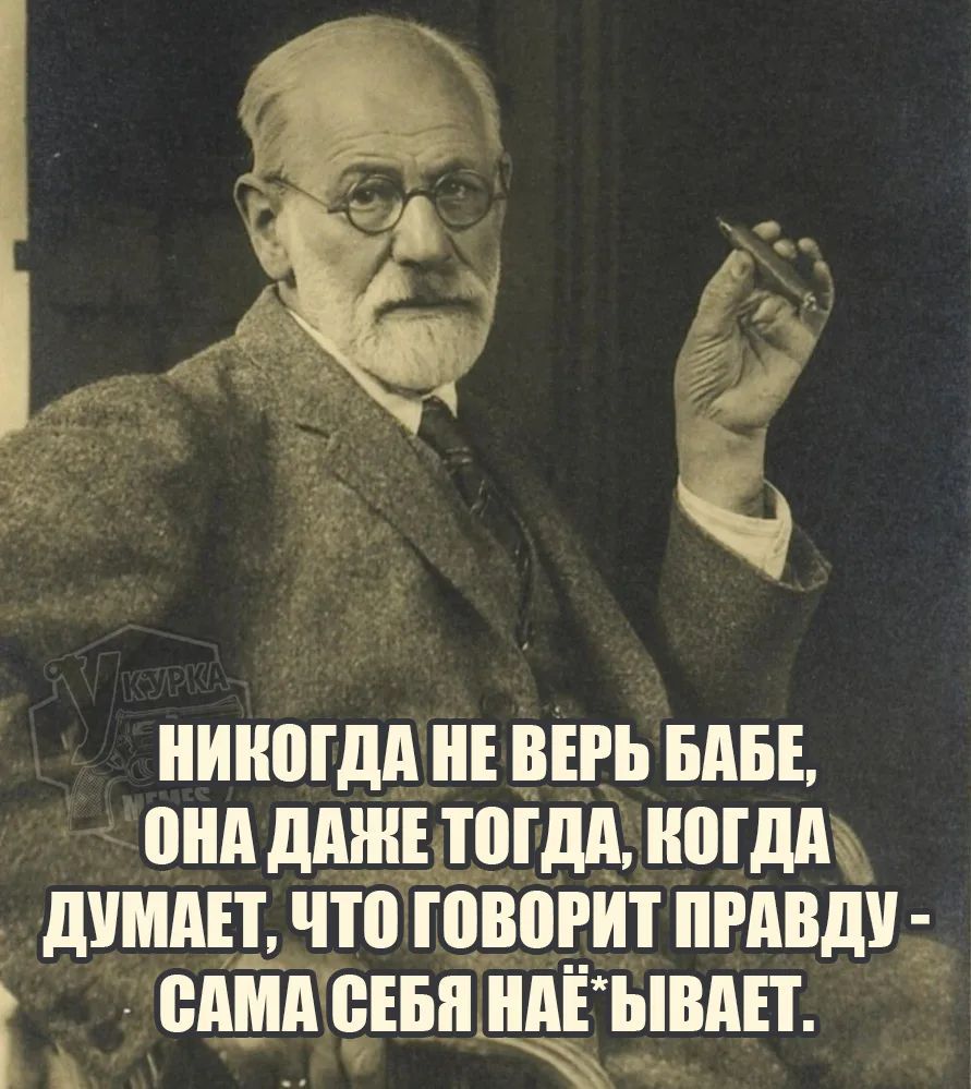 НИКОГДА НЕ ВЕРЬ БАБЕ, ОНА ДАЖЕ ТОГДА, КОГДА ДУМАЕТ, ЧТО ГОВОРИТ ПРАВДУ - САМА СЕБЯ НАЕ*ЫВАЕТ.
