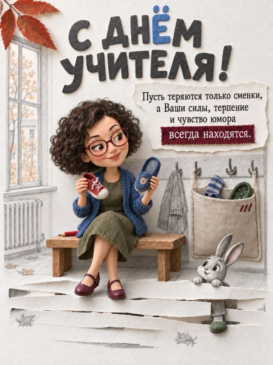 С Днём учителя! Пусть теряются только сменки, а Ваши силы, терпение и чувство юмора всегда находятся.