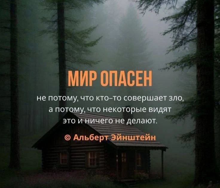 МИР ОПАСЕН не потому, что кто-то совершает зло, а потому, что некоторые видят это и ничего не делают. © Альберт Эйнштейн