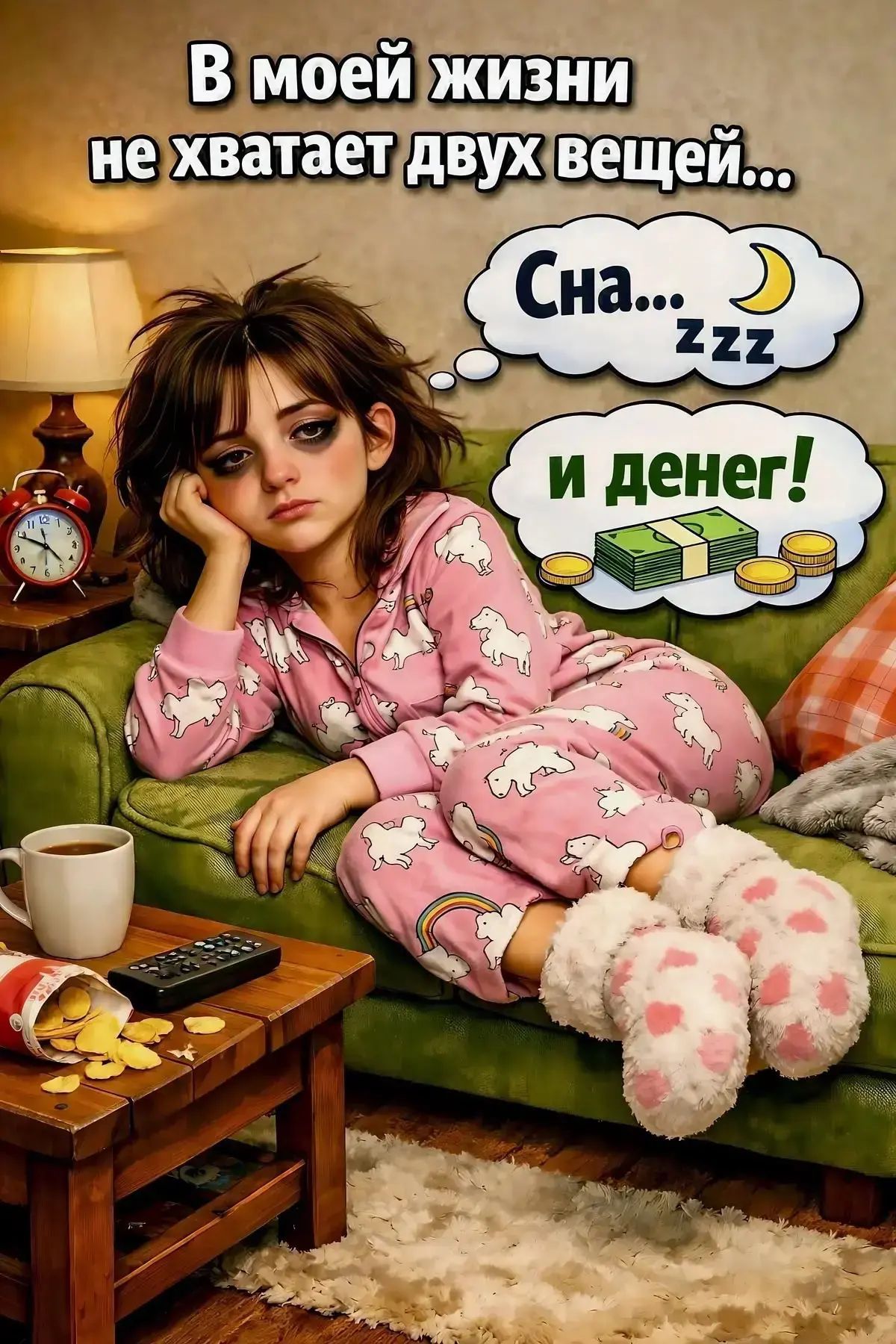 В моей жизни не хватает двух вещей... Сна... Zzz и денег!