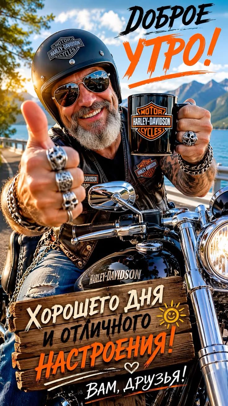 ДОБРОЕ УТРО! MOTOR HARLEY-DAVIDSON CYCLES HARLEY-DAVIDSON ХОРОШЕГО ДНЯ И ОТЛИЧНОГО НАСТРОЕНИЯ! ВАМ, ДРУЗЬЯ!