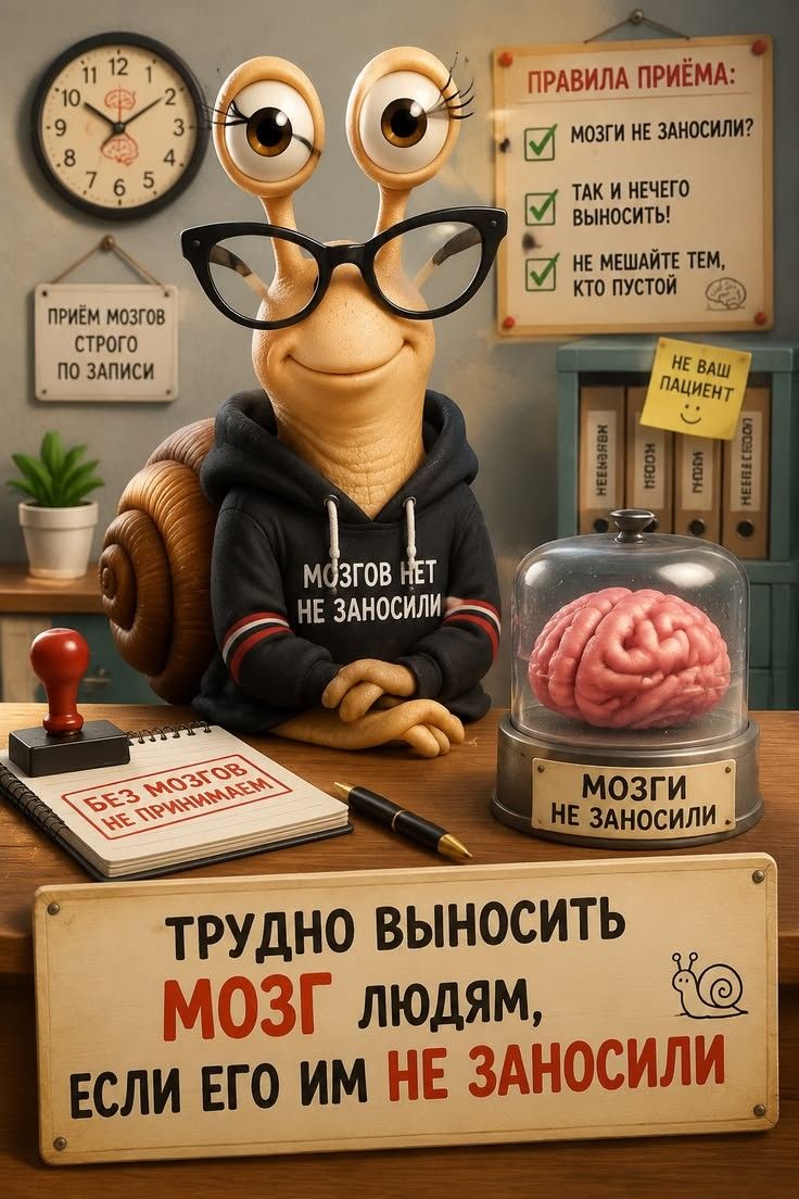 ПРИЁМ МОЗГОВ СТРОГО ПО ЗАПИСИ, ПРАВИЛА ПРИЁМА: МОЗГИ НЕ ЗАНОСИЛИ? ТАК И НЕЧЕГО ВЫНОСИТЬ! НЕ МЕШАЙТЕ ТЕМ, КТО ПУСТОЙ. НЕ ВАШ ПАЦИЕНТ. МОЗГОВ НЕТ НЕ ЗАНОСИЛИ. БЕЗ МОЗГОВ НЕ ПРИНИМАЕМ. МОЗГИ НЕ ЗАНОСИЛИ. ТРУДНО ВЫНОСИТЬ МОЗГ ЛЮДЯМ, ЕСЛИ ЕГО ИМ НЕ ЗАНОСИЛИ
