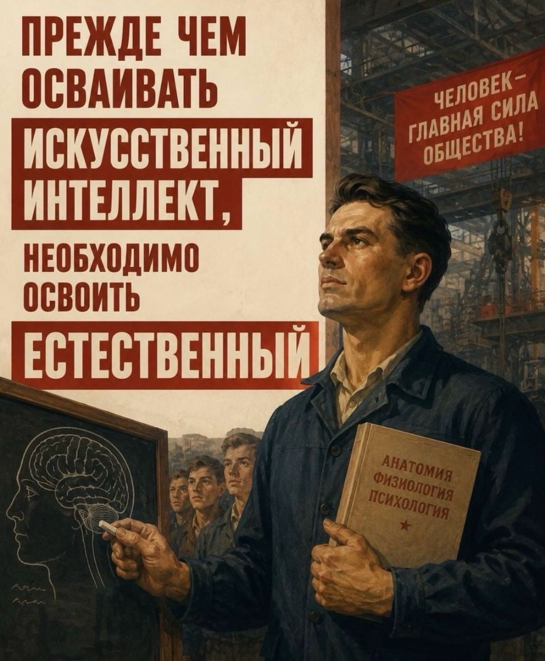 ПРЕЖДЕ ЧЕМ ОСВАИВАТЬ ИСКУССТВЕННЫЙ ИНТЕЛЛЕКТ, НЕОБХОДИМО ОСВОИТЬ ЕСТЕСТВЕННЫЙ. ЧЕЛОВЕК – ГЛАВНАЯ СИЛА ОБЩЕСТВА! АНАТОМИЯ ФИЗИОЛОГИЯ ПСИХОЛОГИЯ