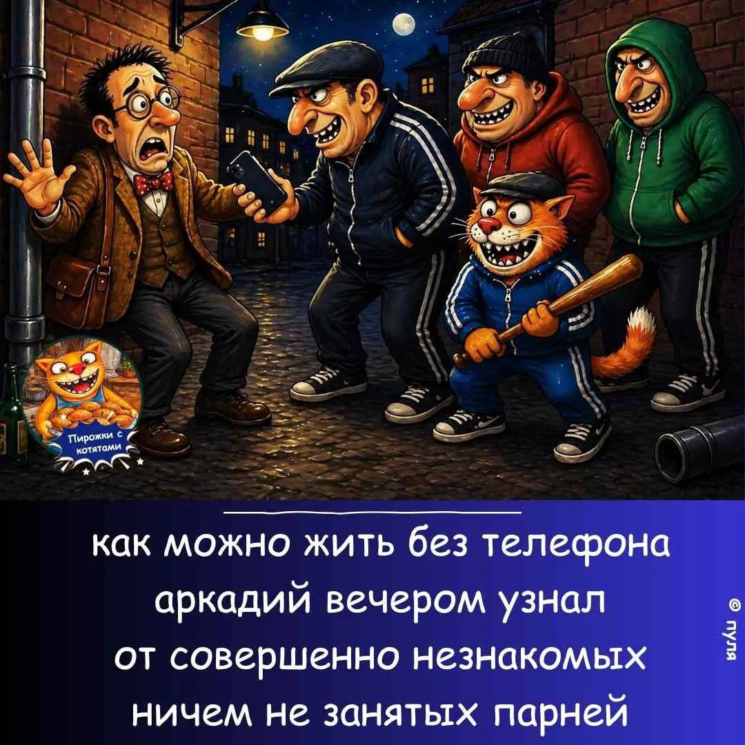 Пирожки с котятами как можно жить без телефона аркадий вечером узнал от совершенно незнакомых ничем не занятых парней