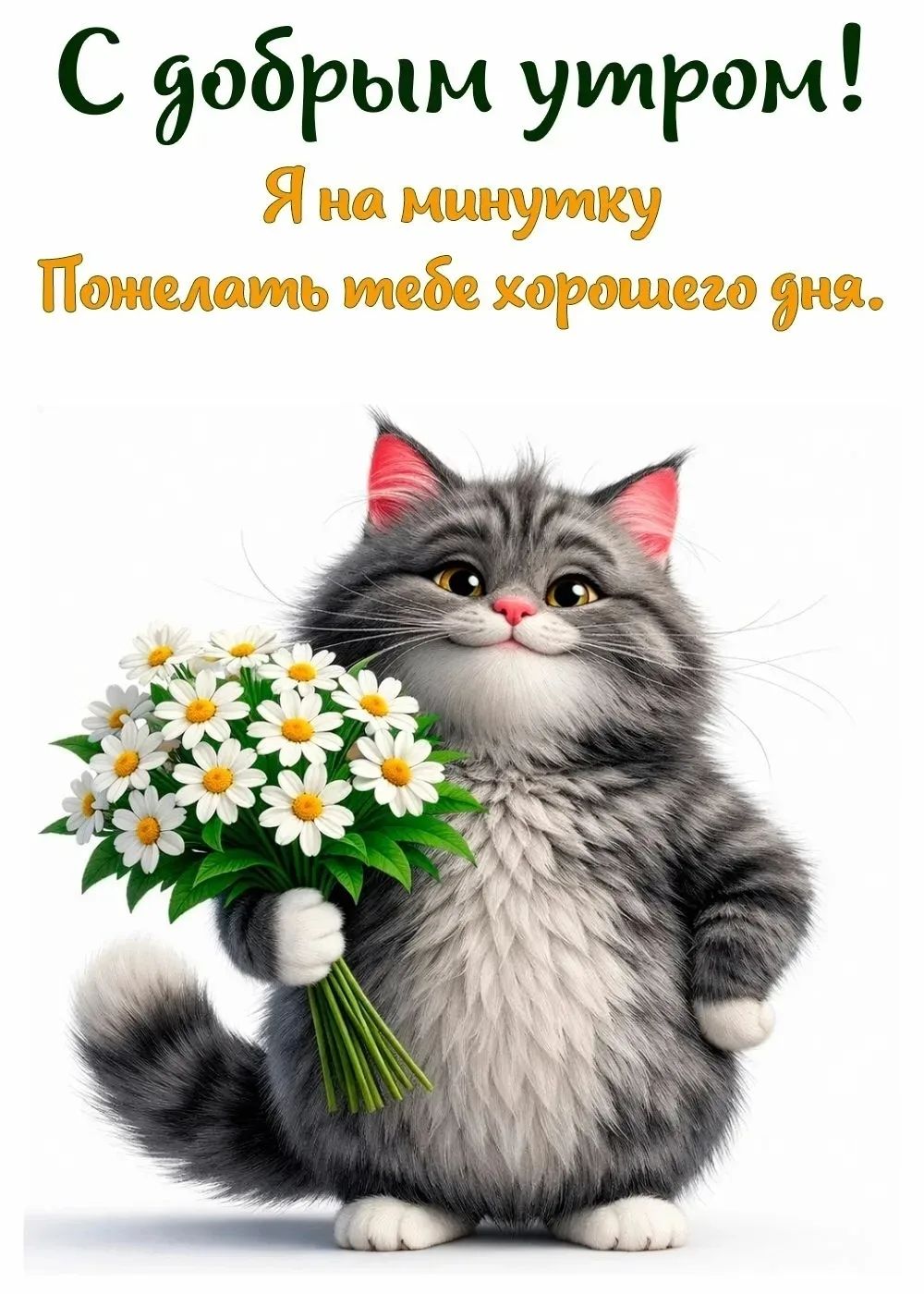 С добрым утром! Я на минутку Пожелать тебе хорошего дня.