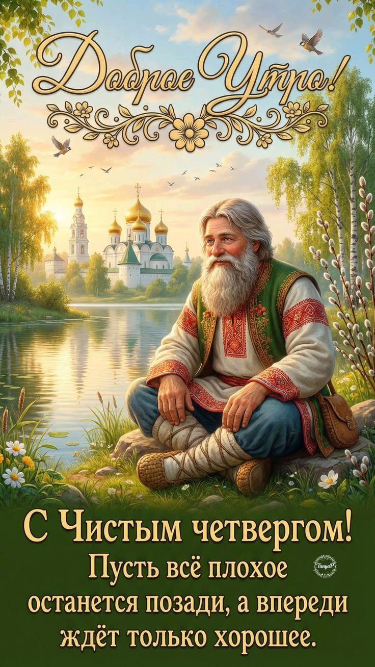 Доброе Утро! С Чистым четвергом! Пусть всё плохое останется позади, а впереди ждёт только хорошее.