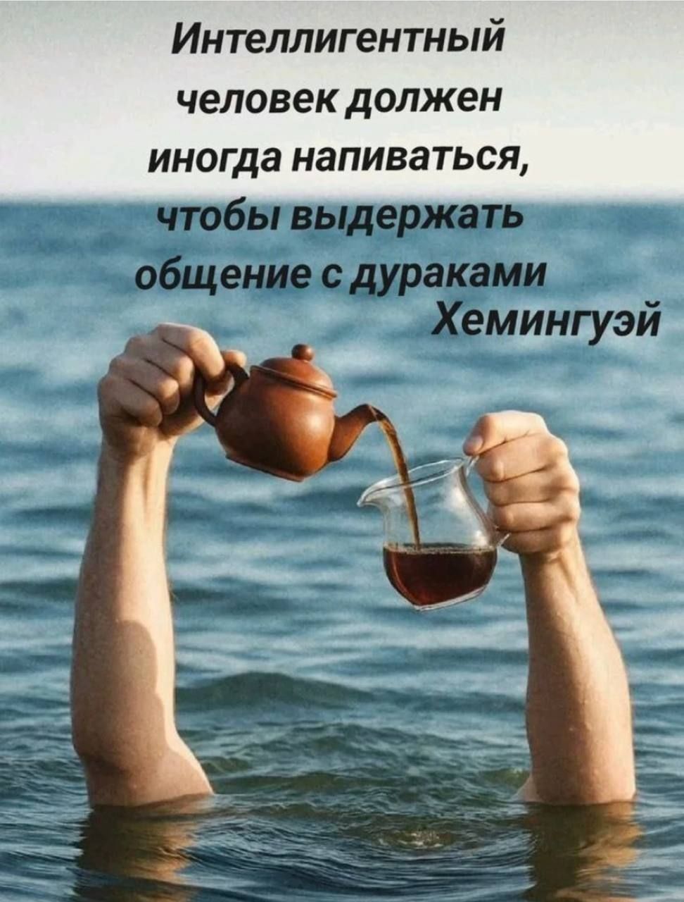 Интеллигентный человек должен иногда напиваться, чтобы выдержать общение с дураками Хемингуэй