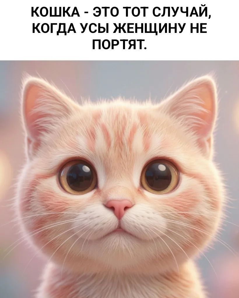 КОШКА - ЭТО ТОТ СЛУЧАЙ, КОГДА УСЫ ЖЕНЩИНУ НЕ ПОРТЯТ.